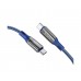 Кабель Hoco S51 з дисплеем Type-C to Type-C PD 100W 1.2m blue