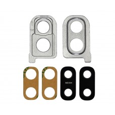 Стекло камеры для Samsung A405 Galaxy A40 (2019) с серебристой рамкой