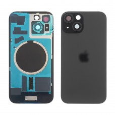 Заднє скло корпусу для Apple iPhone 15 Black (чорне) з рамкою та склом камери