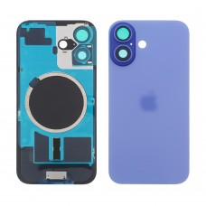 Заднє скло корпусу для Apple iPhone 16 Blue (синє) з рамкою та склом камери