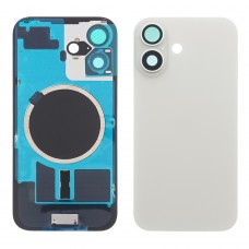 Заднє скло корпусу для Apple iPhone 16 Plus White (біле) з рамкою та склом камери