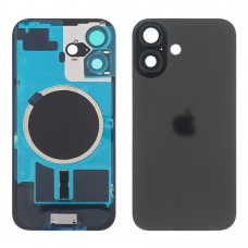 Заднє скло корпусу для Apple iPhone 16 Plus Black (чорне) з рамкою та склом камери