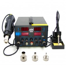Паяльна станція AIDA 5000 фен, паяльник, блок живлення 30V 5A, USB A 5V 2A, цифрова індикація