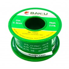 Припой BAKU BK-10005 (0.5 мм, 50 гр, Sn 97%, Ag 0.3%, Cu 0.7%, rma 2%)