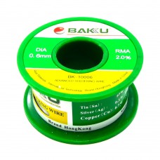 Припой BAKU BK-10006 (0.6 мм, 50 гр, Sn 97%, Ag 0.3%, Cu 0.7%, rma 2%)