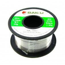 Припій BAKU BK-5003 (0,3 мм, 50 гр, Sn 63%, Pb 35.1%, rma 1.9%)