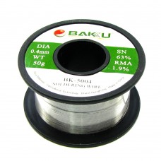 Припій BAKU BK-5004 (0,4 мм, 50 гр, Sn 63%, Pb 35.1%, rma 1.9%)