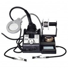 Паяльная станция WEP 926 LED-IV, паяльник, цифровая индикация, лупа, подсветка, держатели плат и припоя, 60W, 90-400 гр C
