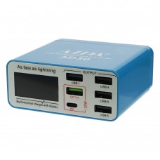 Зарядна станція з індикацією параметрів заряджання Aida AD30 (5 USB/1 Type-C, Fast Charge 3.0, 40W)