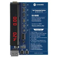 Плата активації та заряджання акумуляторів Sunshine SS-904B з цифровою індикацією (Tecno/Itel/Infinix; кабелі Type-C/USB A/штеккери БП)