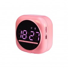 Настільний годинник-колонка WQ12 рожевий