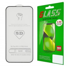 Захисне скло для Apple iPhone 14 Pro Max/15 Plus/16 Plus (0.3 мм, 5D чорне) ТОП