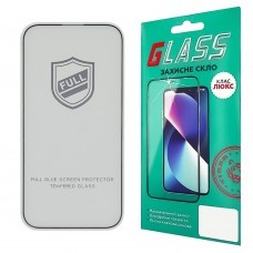 Защитное стекло для Apple iPhone 14 Pro/ 15/ 16 Full Glue (0.25 мм, 2.5D, чёрное) Люкс