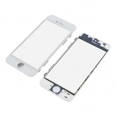 Стекло тачскрина для Apple iPhone 5 белое с рамкой и OCA плёнкой HC