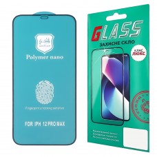 Защитная пленка для Apple iPhone 12 Pro Max (3D чёрная) Polycarbone