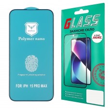 Защитная пленка для Apple iPhone 15 Pro Max (3D чёрная) Polycarbone