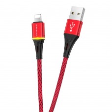USB кабель Borofone BU25 Lightning 1,2m 2.4A червоний
