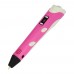 3D ручка з LCD дисплеєм 3042-1H 5B / 2А, сопло 0.6 мм, темп. 160-235 гр С, контроль швидкості, ABS / PLA 1.75 мм рожева