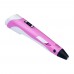 3D ручка з LCD дисплеєм V2 / D2 12B / 2А, сопло 0.6 мм, темп. 160-235 гр С, контроль швидкості, ABS / PLA 1.75 мм рожева