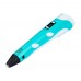 3D ручка с LCD дисплеем V2/D2 12B/2А, сопло 0.6 мм, темп. 160-235 гр С, контроль скорости, ABS/PLA 1.75 мм голубая