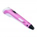 3D ручка з LCD дисплеєм V2 / D2 5B / 2А, сопло 0.6 мм, темп. 160-235 гр С, контроль швидкості, ABS / PLA 1.75 мм рожева