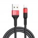 Кабель Hoco X26 USB to Lightning 1m black red