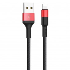 USB кабель Hoco X26 1m Lightning чорно-червоний