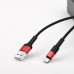 Кабель Hoco X26 USB to MicroUSB 1m чорно-червоний