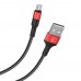 Кабель Hoco X26 USB to MicroUSB 1m чорно-червоний