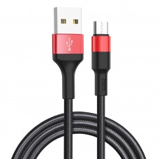 Кабель Hoco X26 USB to MicroUSB 1m чорно-червоний