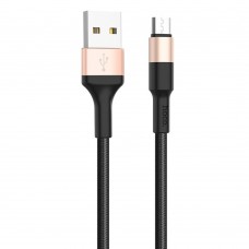 Кабель Hoco X26 USB to MicroUSB 1m чорно-золотистий