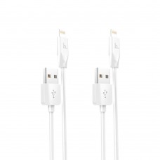 Кабель Hoco X1 2 кабелі USB to Lightning 1m білий