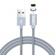 Кабель Hoco U40A магнитный USB to Lightning 1m metal gray