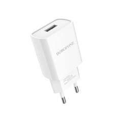 Мережевий зарядний пристрій Borofone BA20A 1 USB 2.1A біле