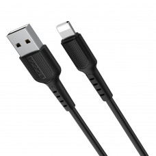 USB кабель Borofone BX16 Lightning 2.4A 1m чорний