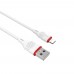 USB кабель Borofone BX17 Lightning 2.4A 1m белый