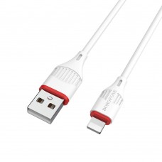 USB кабель Borofone BX17 Lightning 2.4A 1m білий