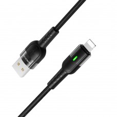 USB кабель Borofone BU17 Lightning 1,2m 2.4A чорний