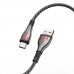 USB кабель Borofone BU23 Type-C 1,2m 3A чорно-сірий