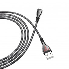 USB кабель Borofone BU23 Type-C 1,2m 3A чорно-сірий