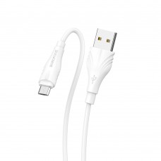 USB кабель Borofone BX18 Micro 2.4A 1m белый