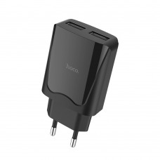 Сетевое зарядное устройство  Hoco  C52A 2 USB 2.1A чёрное
