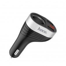 Автомобільний зарядний пристрій Hoco Z29 2 USB 3.1A чорне з дисплеєм і гніздом прикурювача
