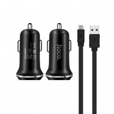 Автомобільний зарядний пристрій Hoco Z1 2 USB 2.1A Micro чорне