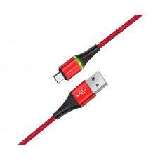 USB кабель Borofone BU25 Micro 1,2m 2.4A червоний