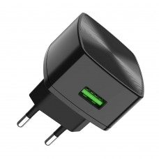 Мережевий зарядний пристрій Hoco C70A USB QC3.0 чорне