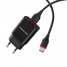 Сетевое зарядное устройство  Borofone  BA20A 1 USB 2.1A Type-C чёрное