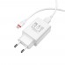 Мережевий зарядний пристрій Borofone BA21A USB QC білий + кабель USB to MicroUSB