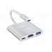 USB Hub  Hoco  HB14 Type-C to USB3.0+HDMI+PD серебристый