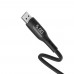 USB кабель Hoco S6 з дисплеєм та таймером Micro 3A 1.2m чорний
